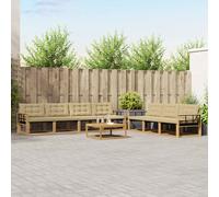 vidaXL Buiten bankenset 8 st Wit en Beige