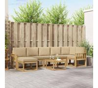 vidaXL Set di divani da esterno 8 pz Bianco e Beige Poliestere