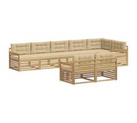 vidaXL Set di divani da esterno 8 pz Bianco e Beige Poliestere