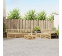 vidaXL Set di divani da esterno 8 pz Bianco e Beige Poliestere