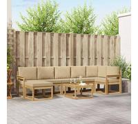 vidaXL Set di divani da esterno 8 pz Bianco e Beige Poliestere