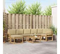 vidaXL Set di divani da esterno 8 pz Bianco e Beige Poliestere