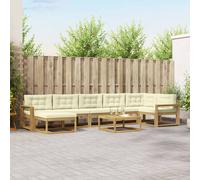 vidaXL Set di divani da esterno 8 pz Bianco e Crema