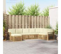 vidaXL Buiten bankenset 8 st Wit en crèmekleurig Polyester
