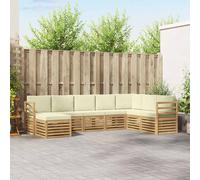 vidaXL Set di divani da esterno 8 pcs Bianco e Crema, Mobili da Giardino, Divano Moderno per Esterni, Set per Patio, Lounge Terrazza, Comfort Resistente