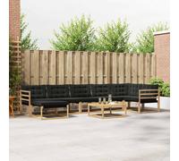 vidaXL Set di divani da esterno da 8 pezzi, bianco e nero, divano da giardino durevole e moderno, mobili per rilassarsi, sedie ergonomiche, lounge a prova di intemperie, divano da patio