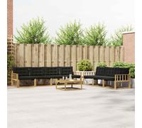 vidaXL Set di divani da esterno 8 pcs Bianco e nero, Divano moderno da giardino, set per terrazza, lounge patio, comodo e sezionabile