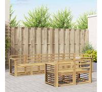 vidaXL Set di divani da esterno 8 pcs Bianco 306 x 128,5 x 73 cm, Divano da giardino, bella seduta outdoor, set angolare per terrazzo, arredo comfy