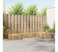 vidaXL Set di divani da esterno 8 pcs Bianco 304 x 185,5 x 73 cm, Mobili da Giardino, Divano Moderno per Esterni, Set per Patio, Lounge Terrazza, Comfort Resistente