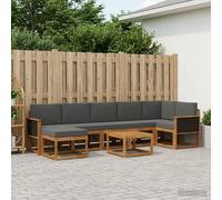 vidaXL Set di divani da esterno 8 pz Naturale e Antracite Poliestere