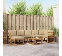 vidaXL Set di divani da esterno 8 pz Naturale e Beige
