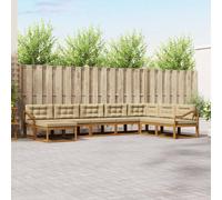 vidaXL Set di divani da esterno 8 pz Naturale e Beige