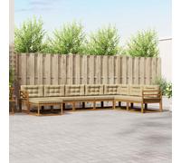 vidaXL Set di divani da esterno 8 pz Naturale e Beige