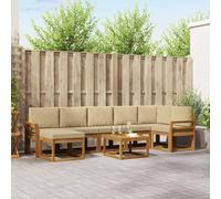 vidaXL Set di divani da esterno 8 pz Naturale e Beige