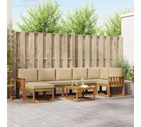vidaXL Set di divani da esterno 8 pz Naturale e Beige
