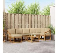 vidaXL Set di divani da esterno 8 pz Naturale e Beige