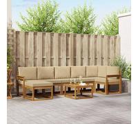 vidaXL Set di divani da esterno 8 pz Naturale e Beige