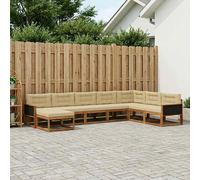 vidaXL Set di divani da esterno 8 pz Naturale e Beige