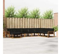vidaXL Set di divani da esterno 8 pz Naturale e Nero