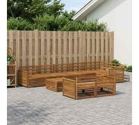 vidaXL Set divano da esterno 9 pezzi, salotto da giardino, robusto divano da esterno, modulare per terrazza, zona seduta e comfort