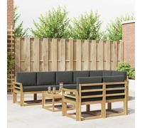 vidaXL Set di divani da esterno 9 pcs Bianco e Antracite Poliestere