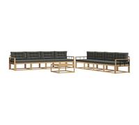 vidaXL Set di divani da esterno 9 pcs Bianco e Antracite, Set di divani da esterno, zona lounge modulare, mobili da giardino resistenti, sezione durevole per piscina