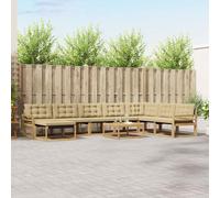 vidaXL Set di divani da esterno, 9 pezzi, beige, mobili da giardino moderni, divano resistente, salotto all'aperto, sedie per terrazza