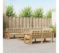 vidaXL Set di divani da esterno 9 pcs Bianco e Beige 79 x 79 x 37 cm