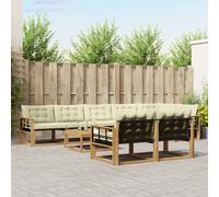 vidaXL Set di divani da esterno 9 pcs Bianco e Crema 79 x 79 x 37 cm, Divano Sezionale da Giardino, Moderno Lounge Esterno, Set Resistente per Patio, Arredamento Comodo e Stile