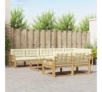 vidaXL Set di divani da esterno 9 pcs Bianco e Crema 79 x 79 x 37 cm, Divano sezione per esterni, set da giardino resistente, lounge comoda, mobili per rilassarsi all'aperto