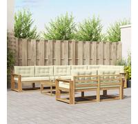vidaXL Set di divani da esterno 9 pcs Bianco e Crema 79 x 79 x 37 cm