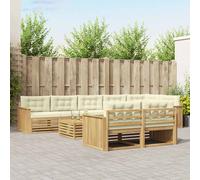vidaXL Set di divani da esterno 9 pcs Bianco e Crema 79 x 79 x 37 cm
