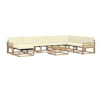 vidaXL Set di divani da esterno 9 pcs Bianco e Crema 79 x 79 x 37 cm, Mobili da giardino moderni, set divani resistenti, lounge all'aperto, posti a sedere in terrazza