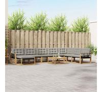 vidaXL Set di divani da esterno 9 pcs Bianco e Grigio Chiaro