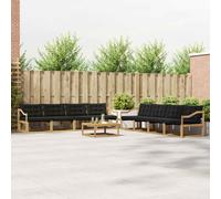 vidaXL Set di divani da esterno 9 pcs Bianco e Nero 79 x 79 x 37 cm, Divano Lounge da Giardino, Set Sezionale Moderno per il Terrazzo, Mobili da Patio Resistenti e Comodi