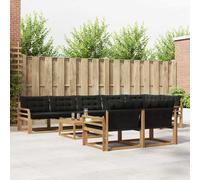 vidaXL Set di divani da esterno 9 pcs Bianco e Nero 79 x 79 x 37 cm, Divano Sezionale da Giardino, Moderno Lounge Esterno, Set Resistente per Patio, Arredamento Comodo e Stile