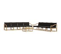 vidaXL Set di divani da esterno 9 pcs Bianco e Nero 79 x 79 x 37 cm, Divano Lounge da Giardino, Set Sezionale Moderno per il Terrazzo, Mobili da Patio Resistenti e Comodi