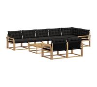 vidaXL Set di divani da esterno 9 pcs Bianco e Nero 79 x 79 x 37 cm, Divano Sezionale da Giardino, Moderno Lounge Esterno, Set Resistente per Patio, Arredamento Comodo e Stile
