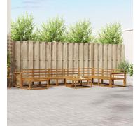 vidaXL Set di divani da esterno 9 pcs Naturale, Set da giardino in legno acacia moderno, divano elegante per piscina, lounge resistente per patio