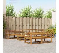 vidaXL Set di divani da esterno 9 pcs Naturale