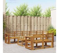 vidaXL Set di divani da esterno 9 pcs Naturale, Set di divani esterni moderni, sezionali comodi, arredo giardino resistente, lounge per patio, finitura beige