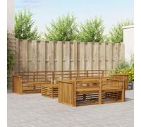 vidaXL Set di divani da esterno 9 pcs Naturale, Divano moderno da giardino, set sezionale per terrazza, lounge resistente e comoda per esterno