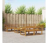vidaXL Set di divani da esterno 9 pcs Naturale