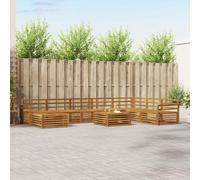 vidaXL Set divani 9 pcs Naturale Legno di Acacia Massello, Set Divano Esterno in Legno Acacia, Mobili Moderni per Giardino, Area Lounge Comfort al Bordo Piscina