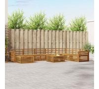 vidaXL Set divani 9 pcs Naturale Legno di Acacia Massello, Set Divano Esterno in Legno Acacia, Mobili Moderni per Giardino, Area Lounge Comfort al Bordo Piscina
