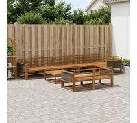 vidaXL Set di divani da esterno 9 pcs Naturale