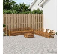vidaXL Set di divani da esterno 9 pcs Naturale, Set Divano da Giardino, Moderno in Acacia, Mobili Resistenti per Esterni, Comodo per la Terrazza