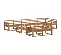 vidaXL Set di divani da esterno 9 pcs Naturale, Divano da Giardino, Set di Divani Lounge, Sezionale da Patio Durevole, Mobili Moderni per il Cortile