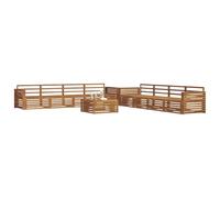 vidaXL Set di divani da esterno 9 pcs Naturale, Divano Lounge Moderno per Esterni, Mobili da Giardino Comodi, Set in Acacia per un Terreno Resistente