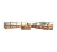 vidaXL Set di divani da esterno 9 pcs Naturale, Divano Lounge Moderno per Esterni, Mobili da Giardino Comodi, Set in Acacia per un Terreno Resistente